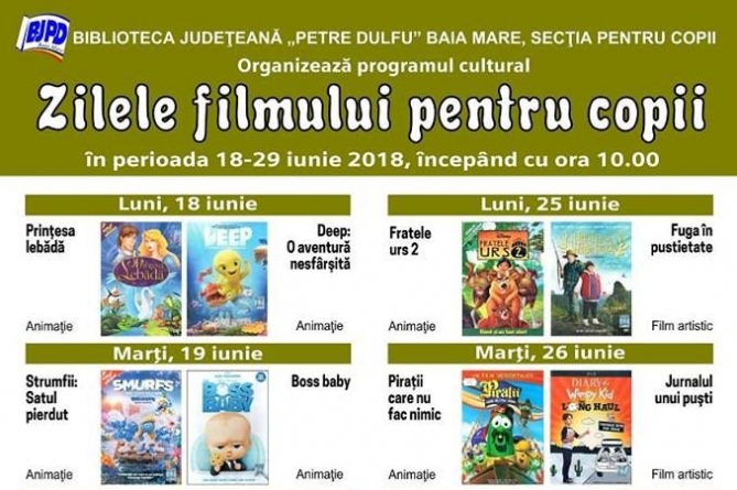 Program de vacanță: ”Zilele filmului pentru copii”