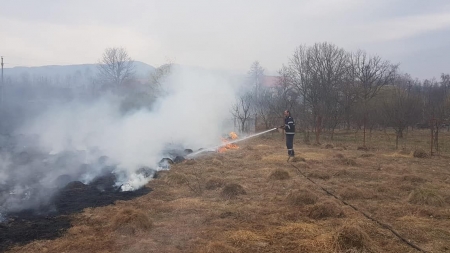 20 hectare de vegetație uscată, mistuită de flăcări în cinci localități