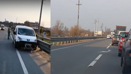 Biciclist accidentat de o autoutilitară