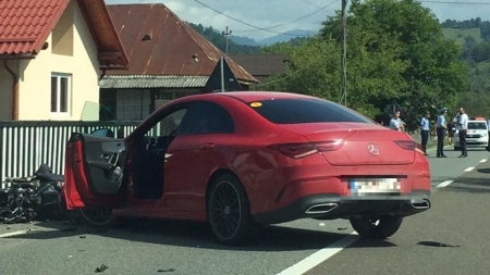 Motociclist accidentat în Leordina