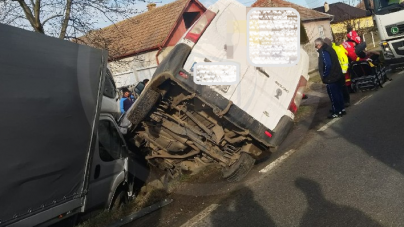 Maramureșean implicat într-un spectaculos accident de pe DN 19