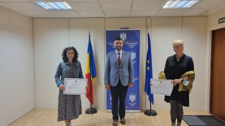 Diplome de merit oferite reprezentaților Muzeului Județean de Etnografie și Artă Populară Maramureș din partea Consulatul General al României la Bilbao