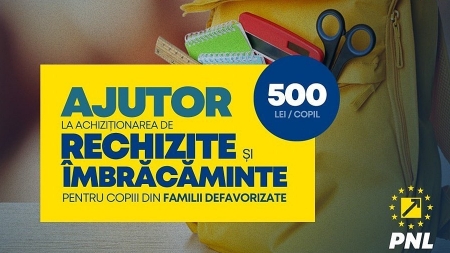 Ajutor de 500 de lei pentru îmbrăcăminte și rechizite pentru elevii din familii vulnerabile