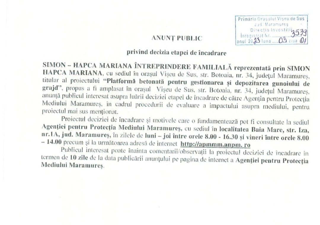 Anunț publicitar 01.03.2023