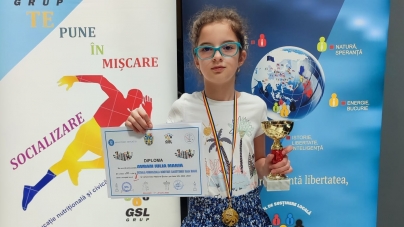 Campionatul Național Școlar de Șah pe clase GSL: Iulia-Maria Avram, eleva Școlii „Dimitrie Cantemir” Baia Mare, locul I la fete clasele a III-a și a IV-a