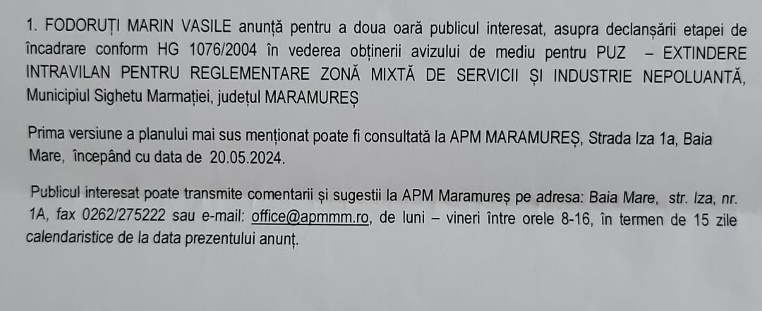 Anunț publicitar 30.05.2024