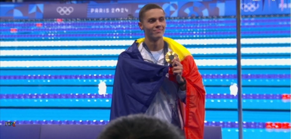 JO 2024: David Popovici, medaliat cu aur la 200 m liber