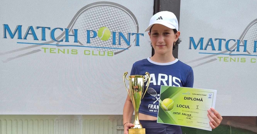 Tenismena Raluka Matei din Tăuții Măgherăuș a câștigat detașat toate meciurile disputate în turneul sătmărean „Match Point & FRT” – Cupa Alesis, U14