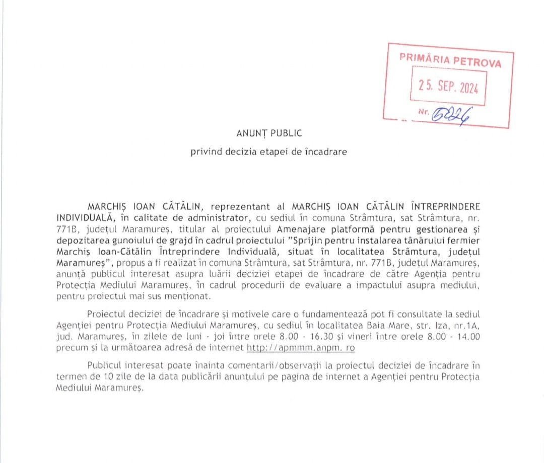 Anunț publicitar 25.09.2024