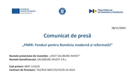 Comunicat de presă: „PNRR: Fonduri pentru România modernă și reformată!”