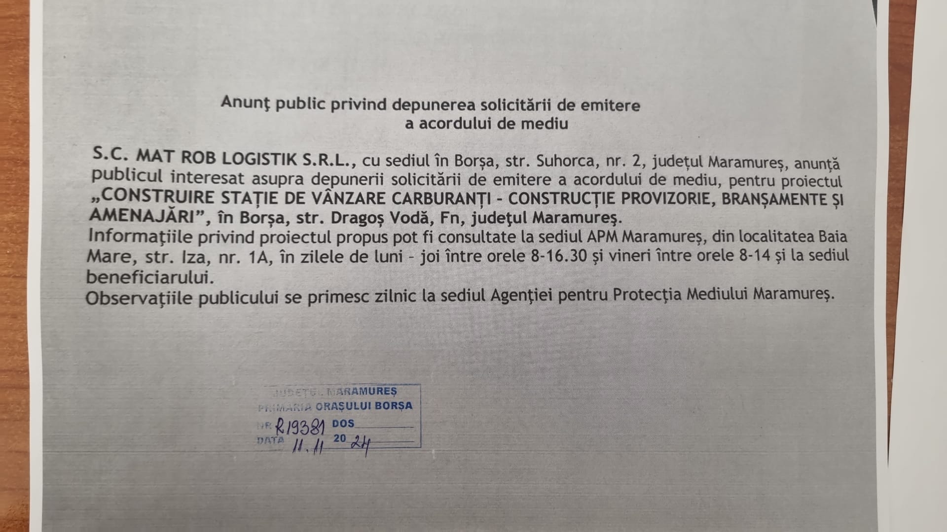 Anunț publicitar 12.11.2024