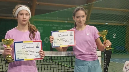 Maramureșencele Nicola Codrea și Sara Sitar, vicecampioane naționale la categoria U14 dublu fete la Campionatele Naționale Individuale Indoor