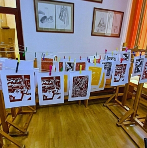 Workshop de linogravură la Școala Populară de Artă Baia Mare