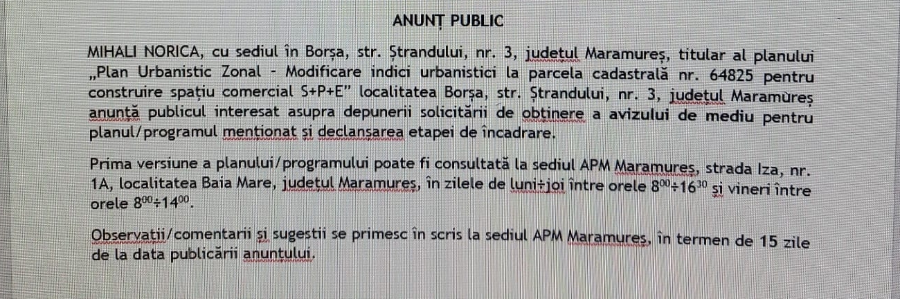 Anunț publicitar 13.02.2025