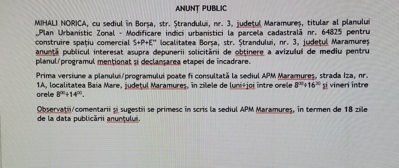 Anunț publicitar 10.02.2025